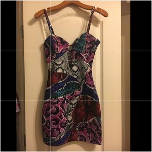 Colorful snakeskin dress
